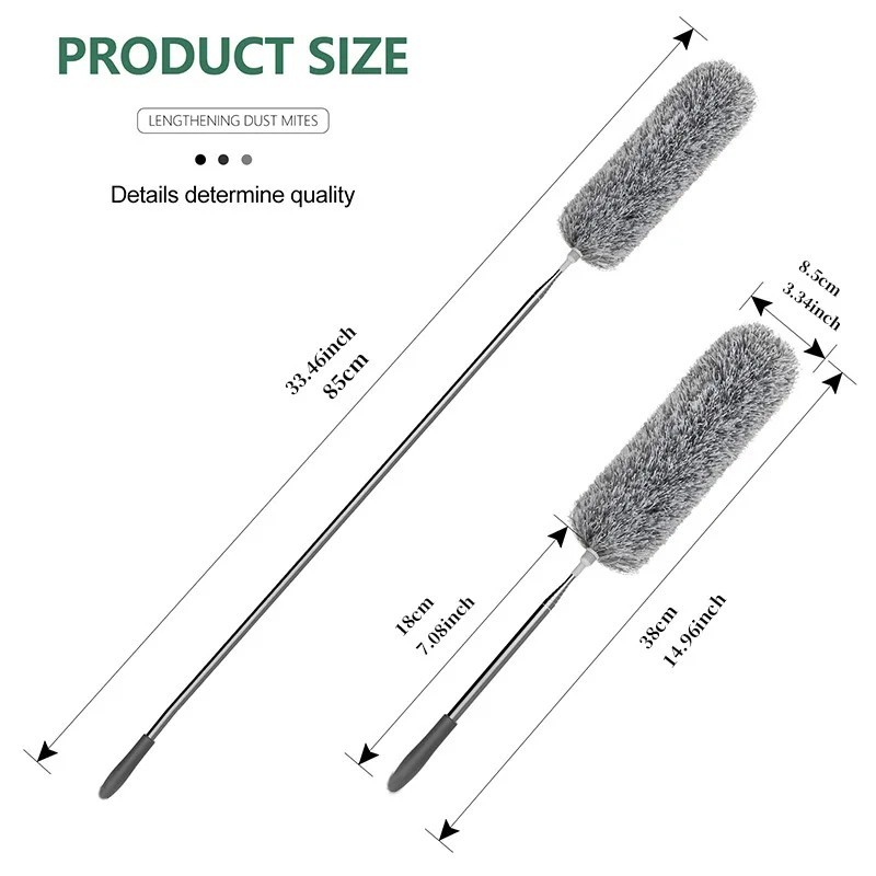 Microfiber Duster Soft Feather Dusting Brush Household Extendable Cleaning Tool