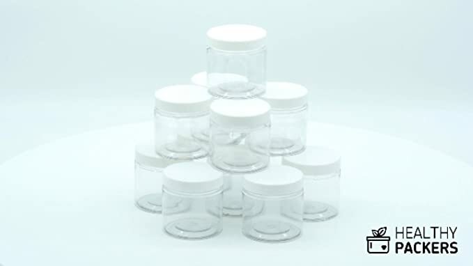 Healthy Packers 4oz Plastic Jars with Lids – Lotion Containers with