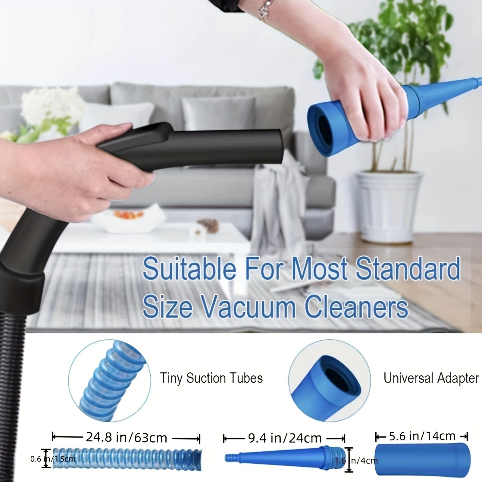 Vacuum Narrow Space Attachment-Flexible Hose for Appliance & Tight Area Cleaning