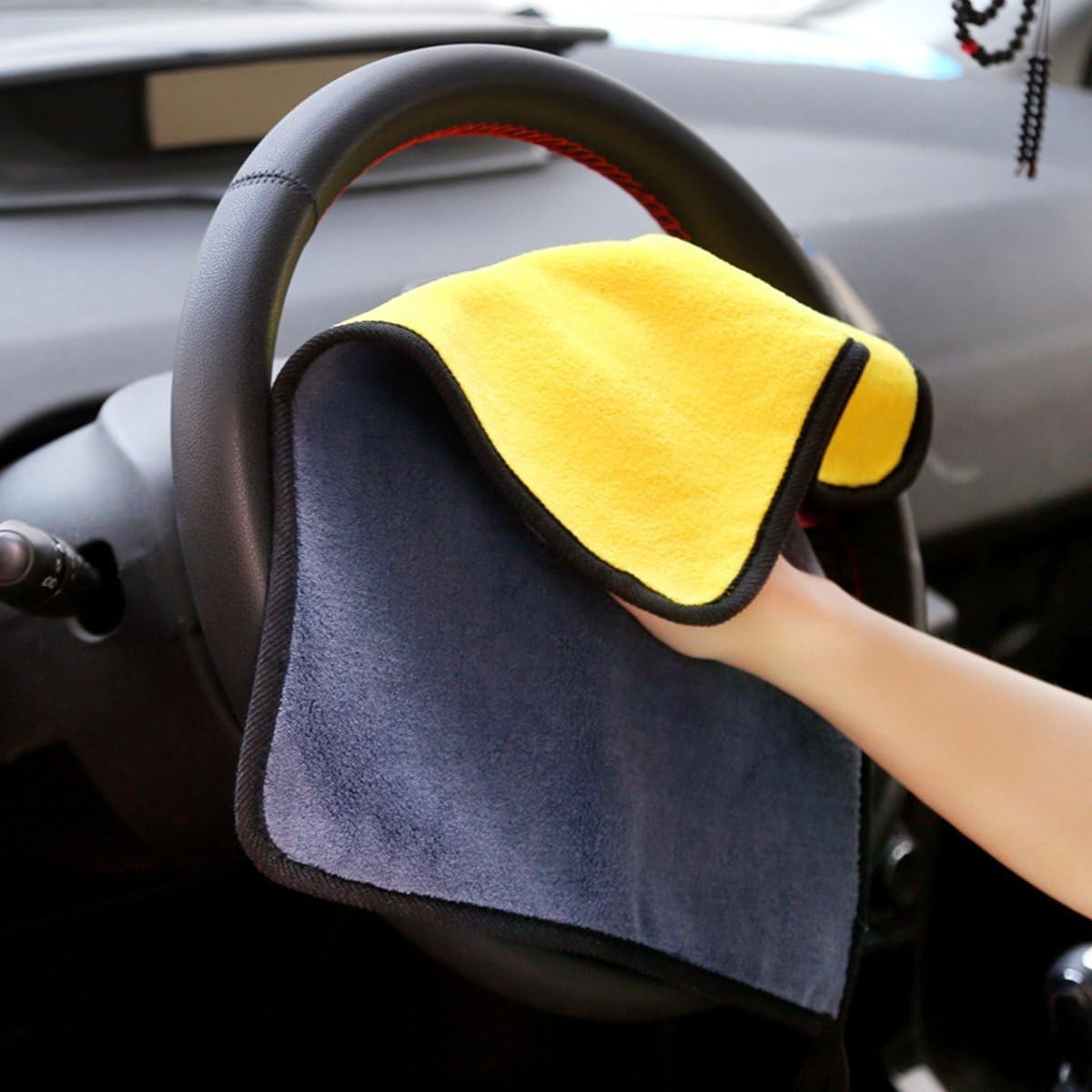 5PCS Microfiber Cleaning Cloth Car Wash Towel Drying Rag Car Polishing Detailing