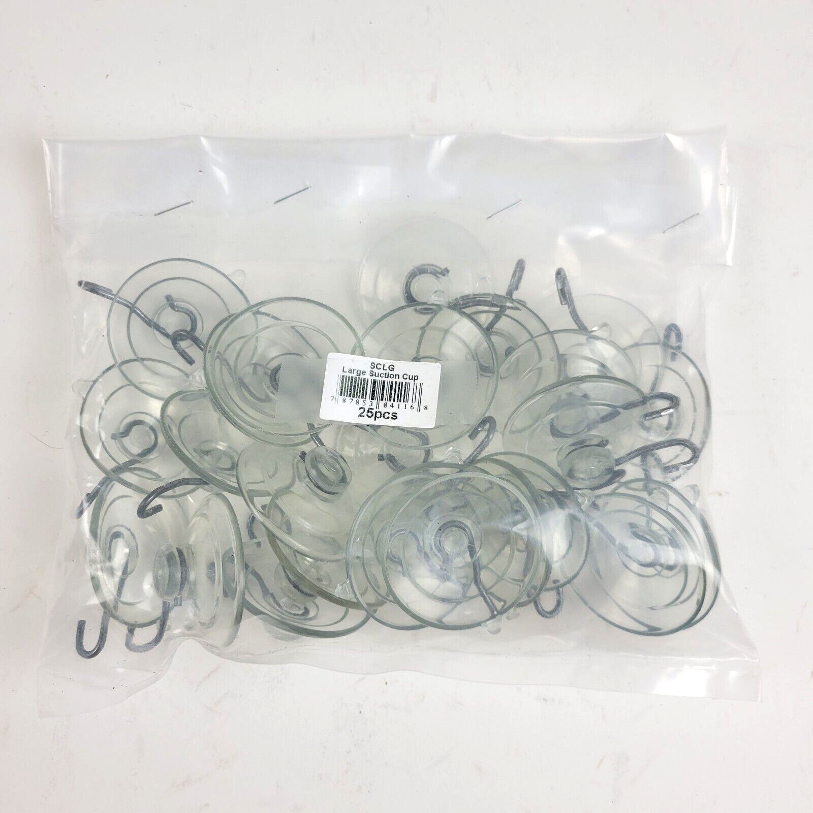 25 Pack 1-3/4 Inch 1.75″ Plastic Suction Cups with Metal Hooks Hook Decoration