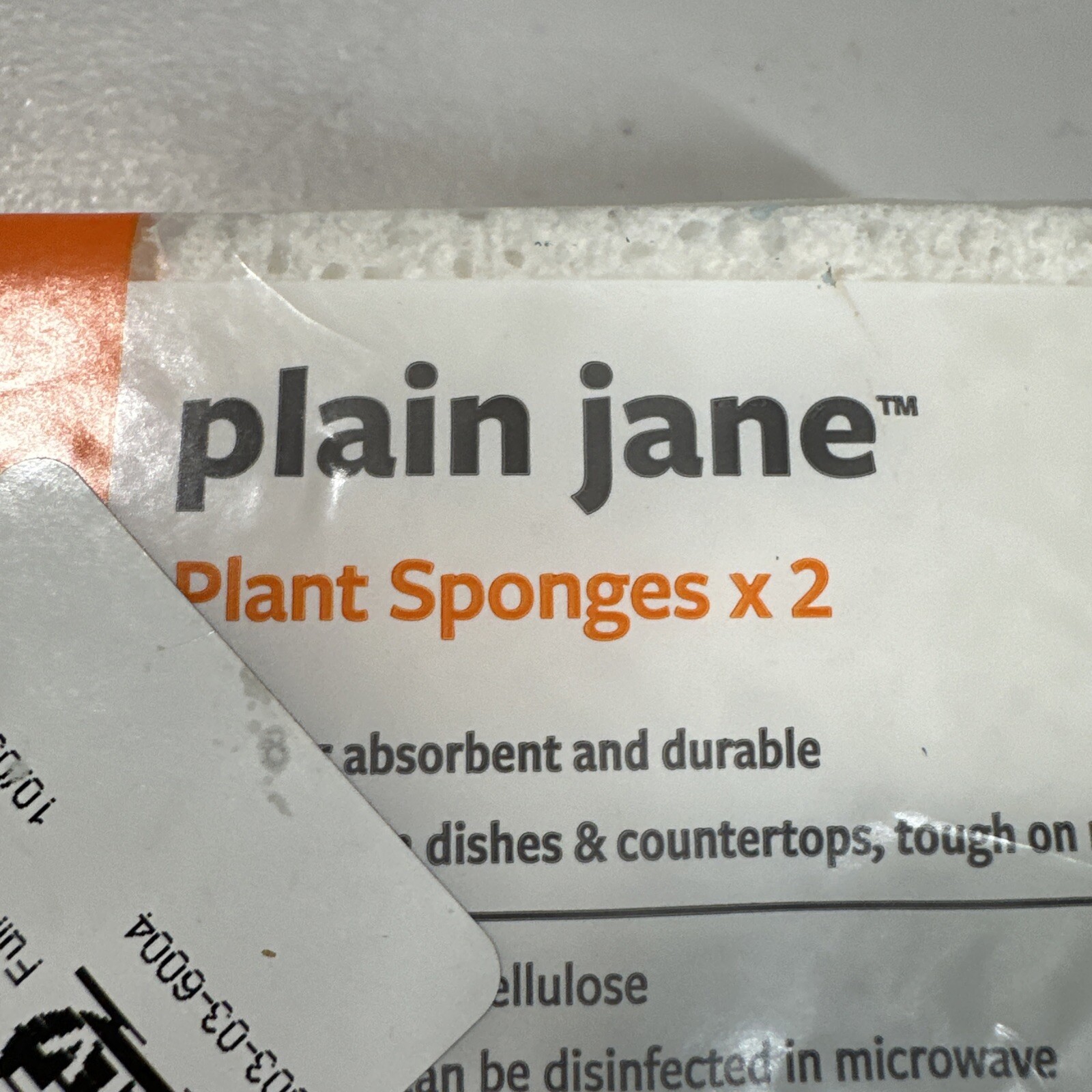 Plain Jane Plant-Based Cellulose Sponge Natural 2 Pack