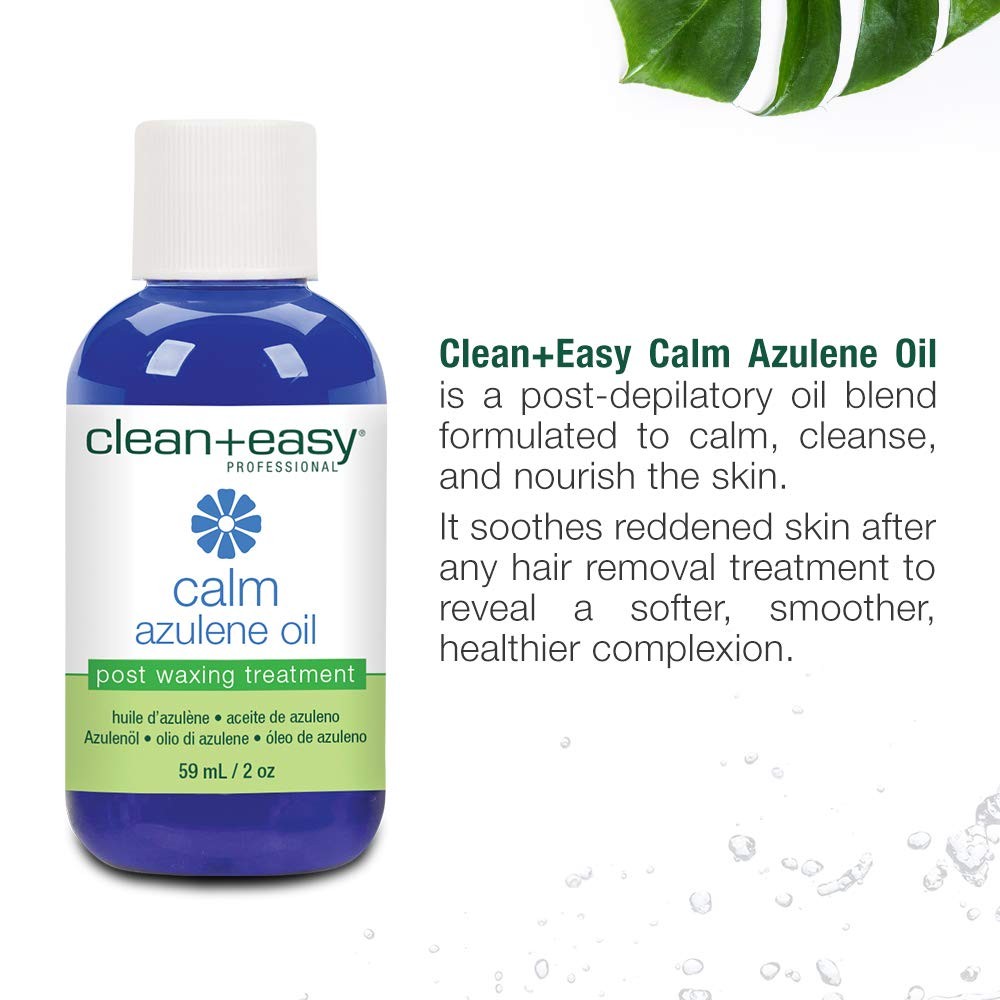 Clean + Easy Azulene Oil – Post Waxing Treatment for 2 Fl Oz (Pack of 1), Red