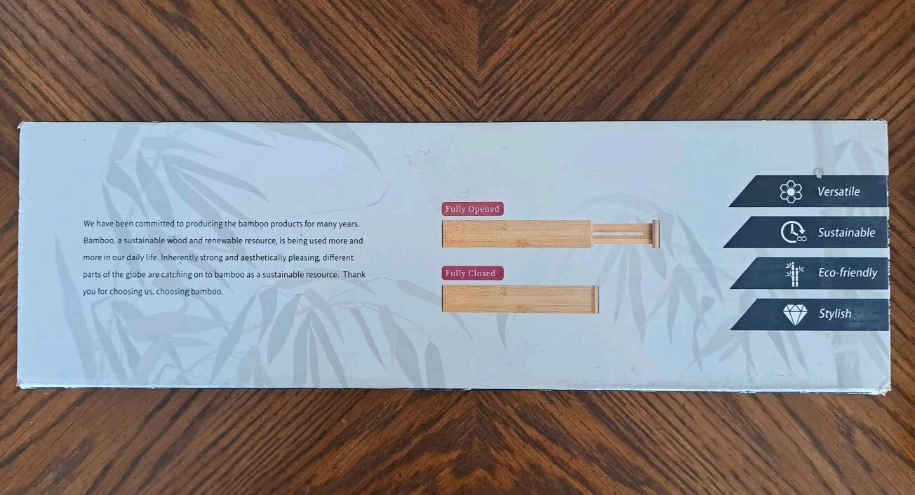 Bamboo Drawer Dividers Expandable Adjustable 8 Pack 12.25 – 17.25 × 2.36 inches