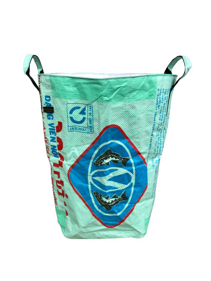 Recycled Laundry Basket made from Recycled Fish Feed Bags in Cambodia Fair Trade