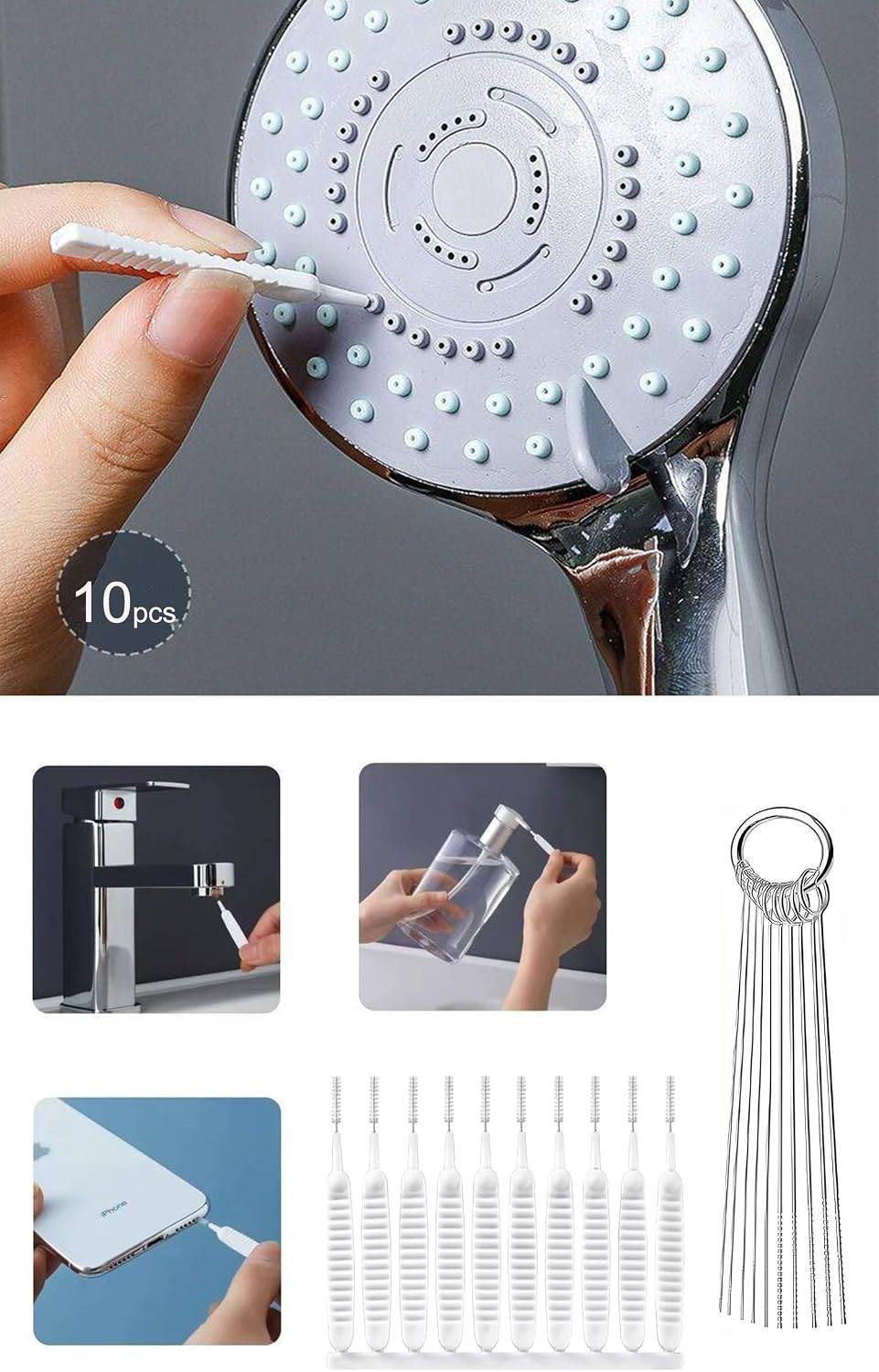 20Pcs Cleaning Brush Set, Crevice Cleaning Brush Set with Mini Wire Nylon Bristl