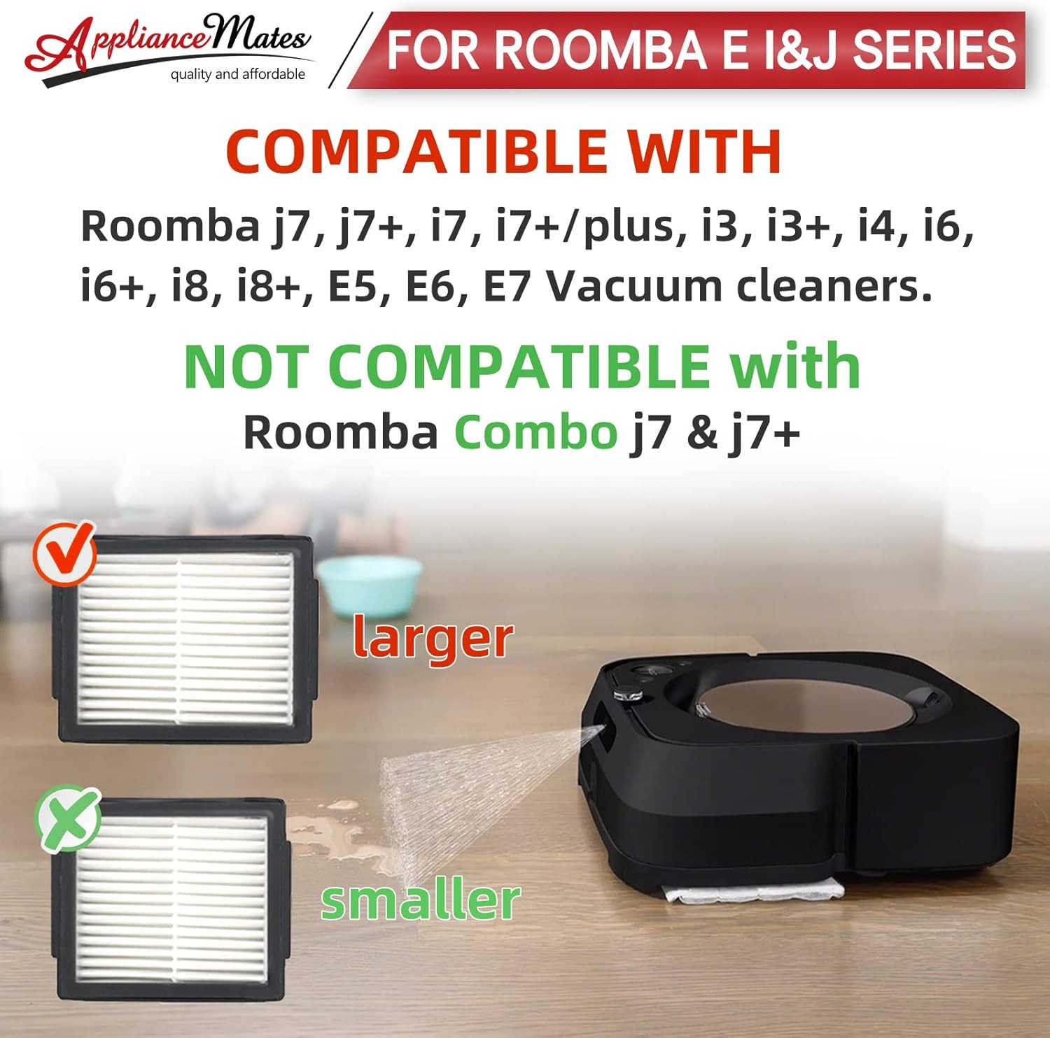 Filters Replacement for iRobot Roomba E I J Series i7 i7 plus i3 i3 i4 i4 i5 i5