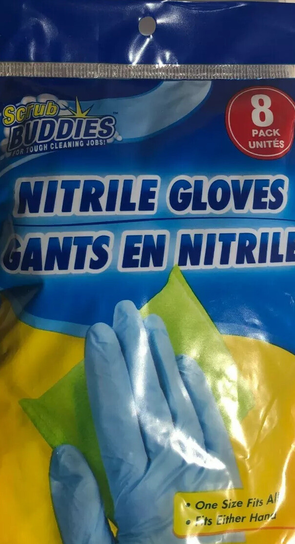 Scrub Buddies Nitrile Multipurpose Gloves 1 ea 8 pack New Ship24HR Limited Avail