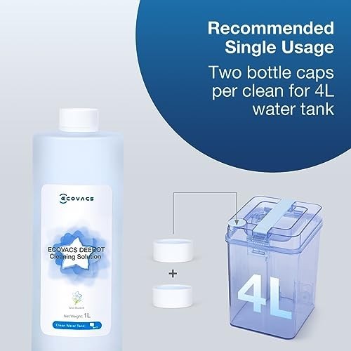 Robot Vacuum Floor Cleaning Solution Multi-Surface Stone Safe 1 Liter 3 Months