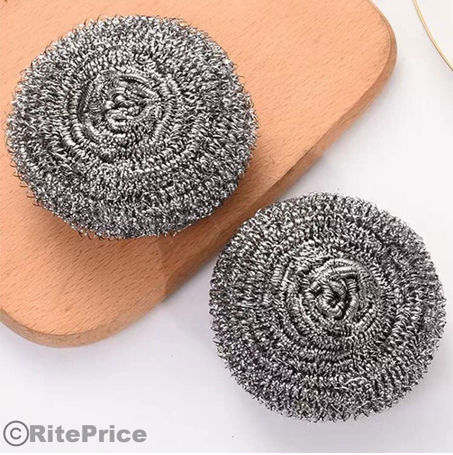 Jumbo 4 PCS Stainless Steel Sponges Scrubbing Scourer Pad For Kitchen (2 Pack)