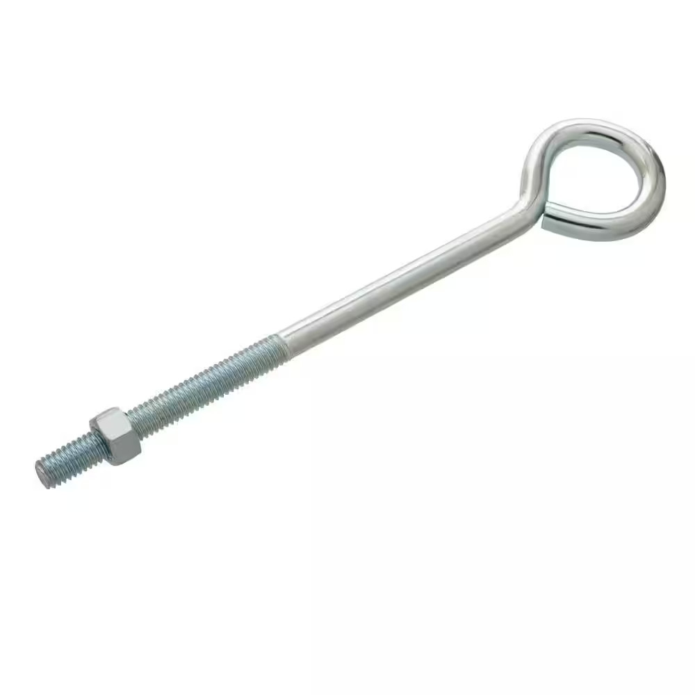 10 Pack Everbilt 1/4 inch x 5 inch Zinc-Plated Steel Eye Bolts with Nuts 807166