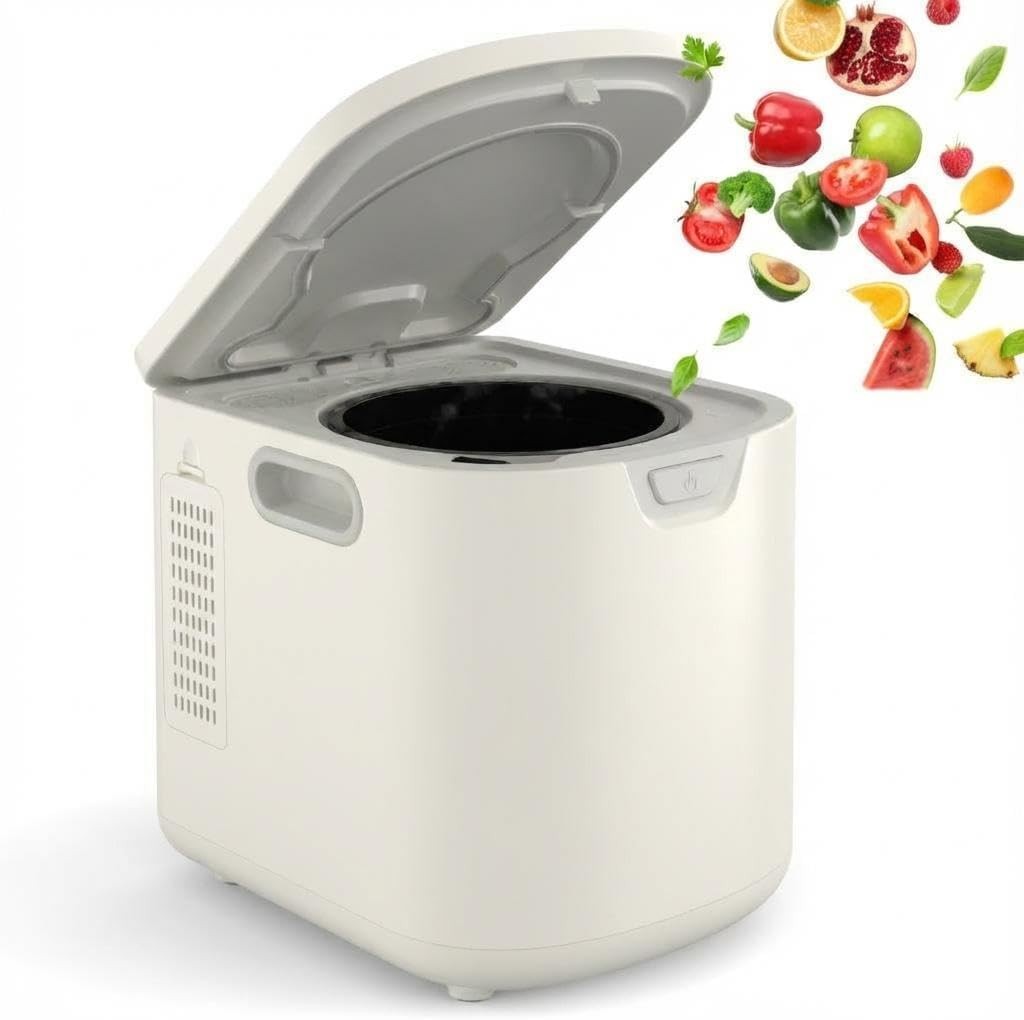 3.5L Electric Countertop Compost Bin, Food Cycler with Auto-Clean 3.5L, White