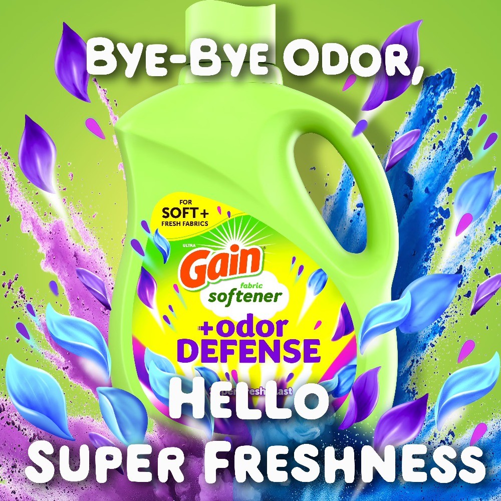 Odor Defense Liquid Fabric Softener, Super Fresh Blast Scent, 35 fl oz, 48 Loads