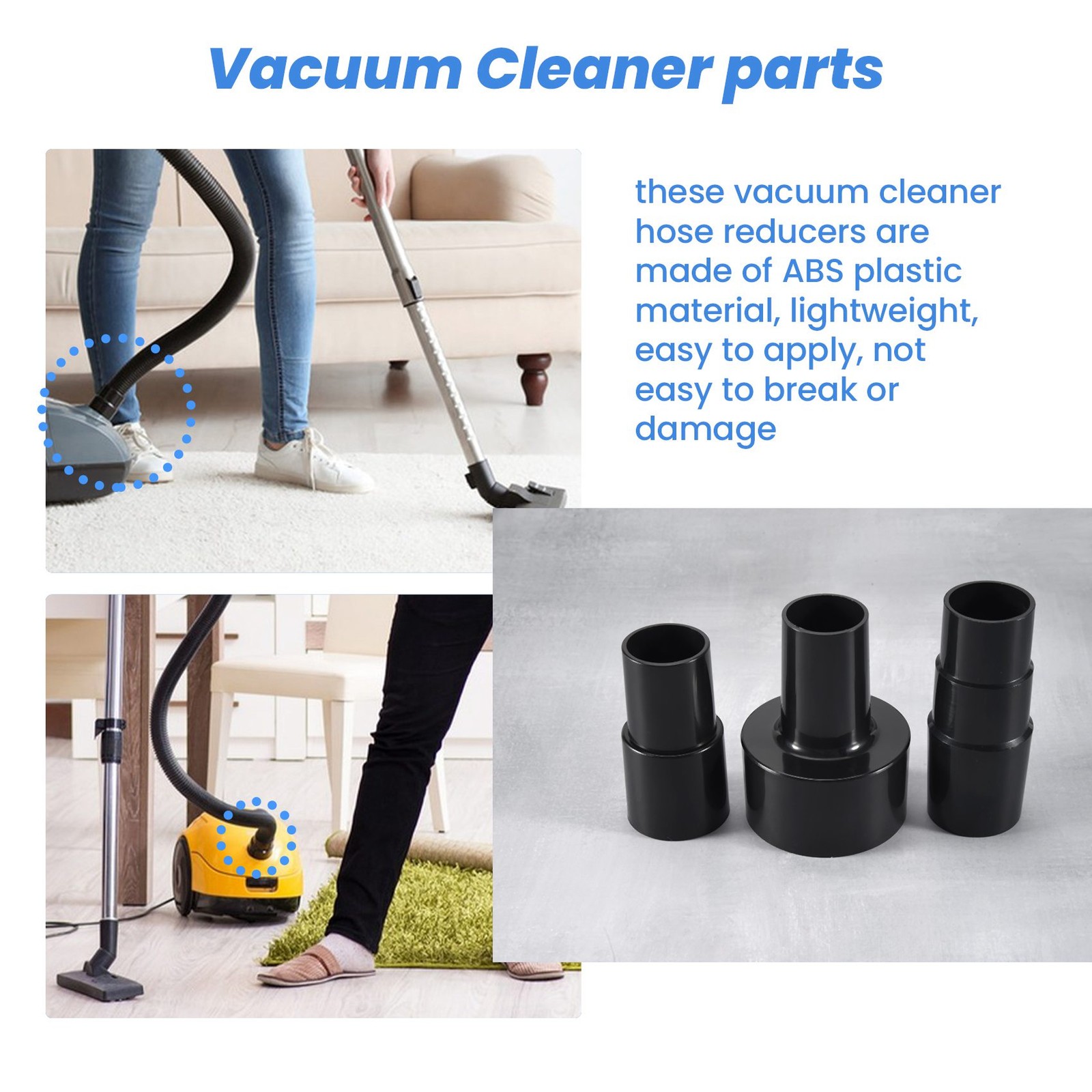 3 Pieces Universal Vacuum Hose Adapter Wet Dry Vacuum Converter Reducer9997