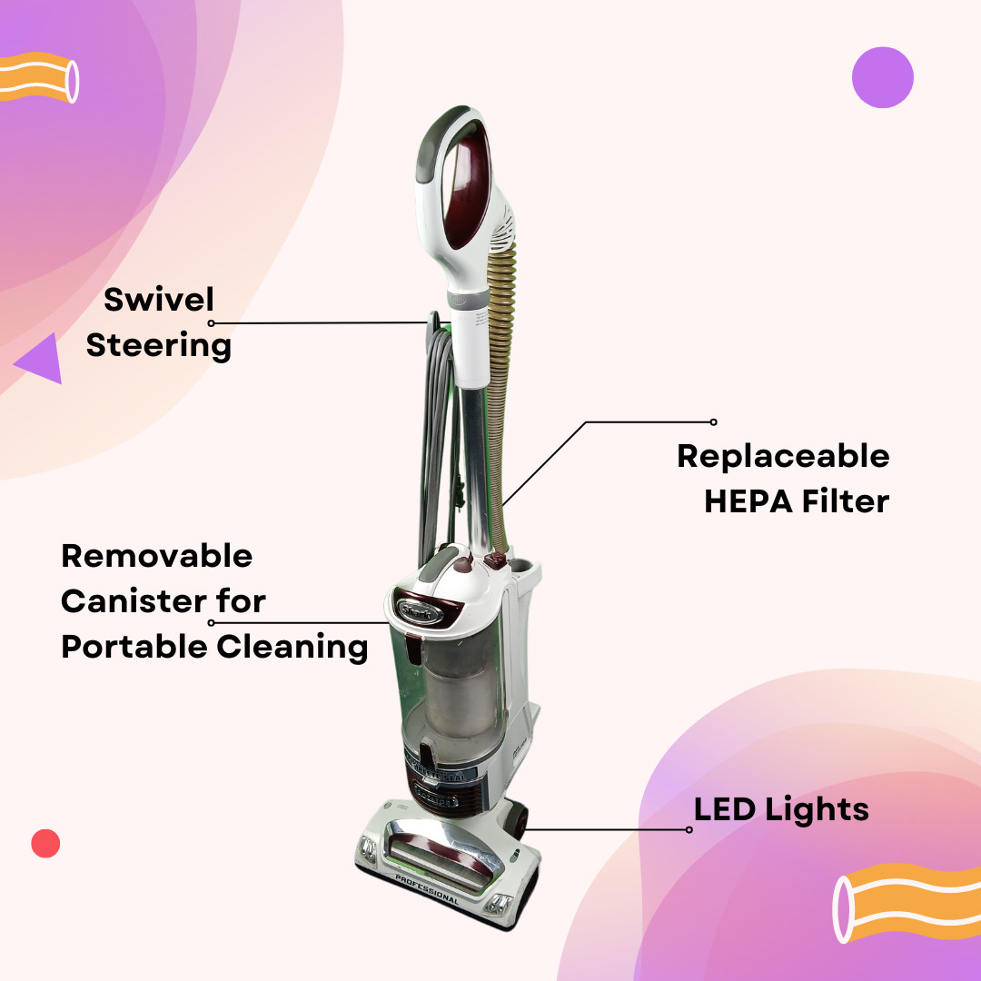 SHARK NV501 PROFESSIONAL LIFT-AWAY UPRIGHT VACUUM CLEANER – WHITE/RED – USED