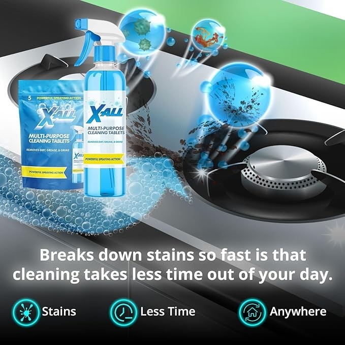 X-ALL Multi-Purpose Cleaner – Spray Bottle and 5x Cleaning Tablets