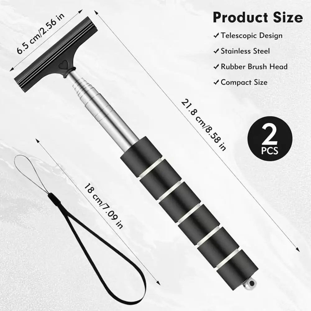 Portable Car Window Wiper Extendable Handle Glass Mirror Cleaner Cleaning Tool