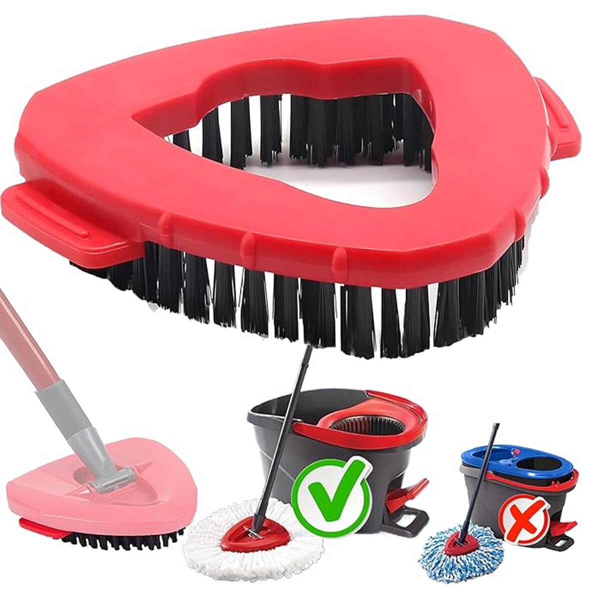 Scrub Brush, 1-4 Pack Spin Mop Scrub Brush Head Compatible for O Cedar Easywring
