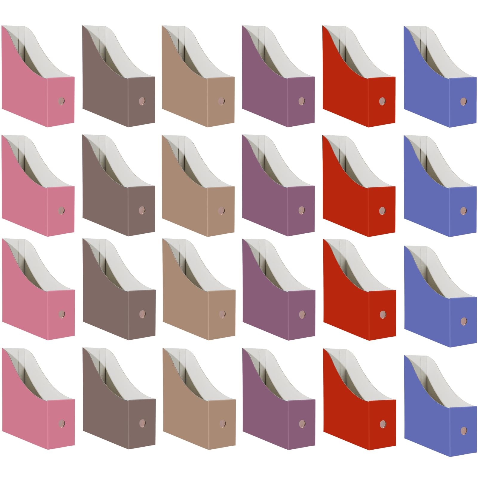 24 PCS Magazine File Holder Desk Book Bins 10.6×10.2×3.5 Inch Cardboard