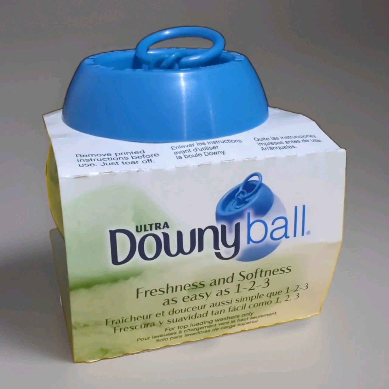 DOWNY BALL Liquid Fabric Softener Dispenser Blue Ultra downey TOP LOADER NWT