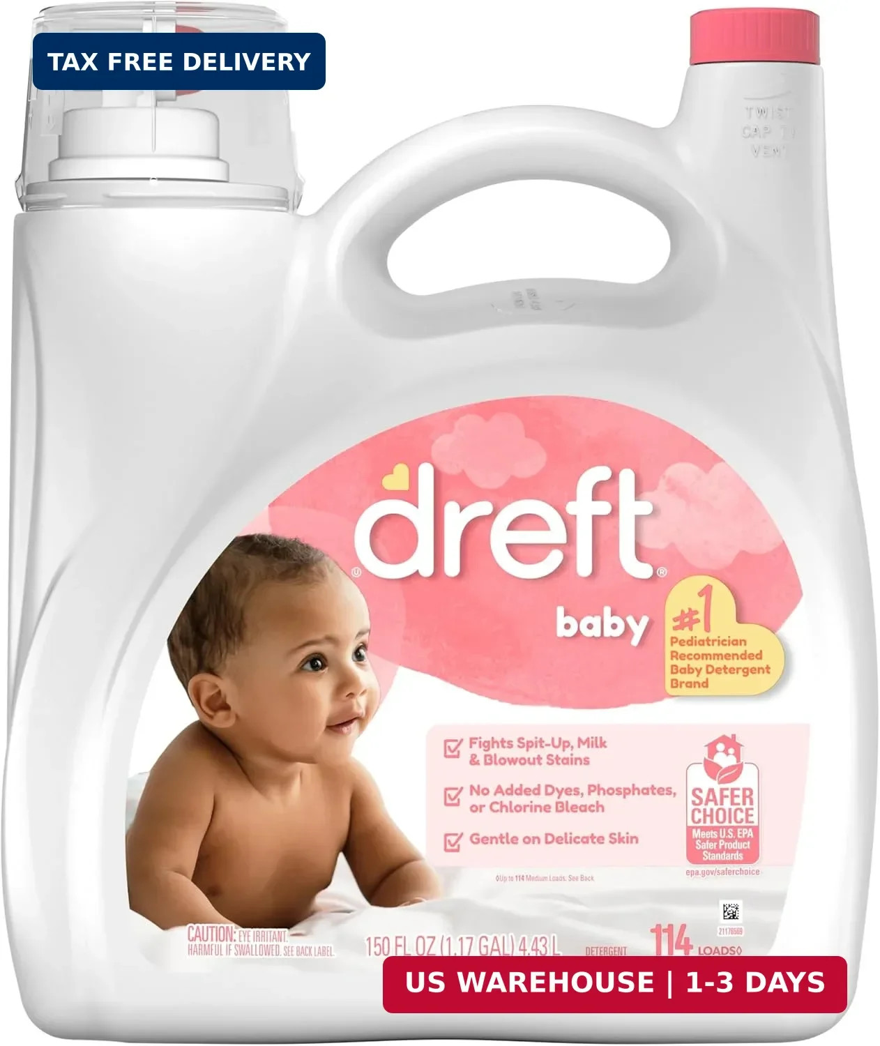 Baby Liquid Laundry Detergent, Gentle on Sensitive Skin Laundry Soap, 150