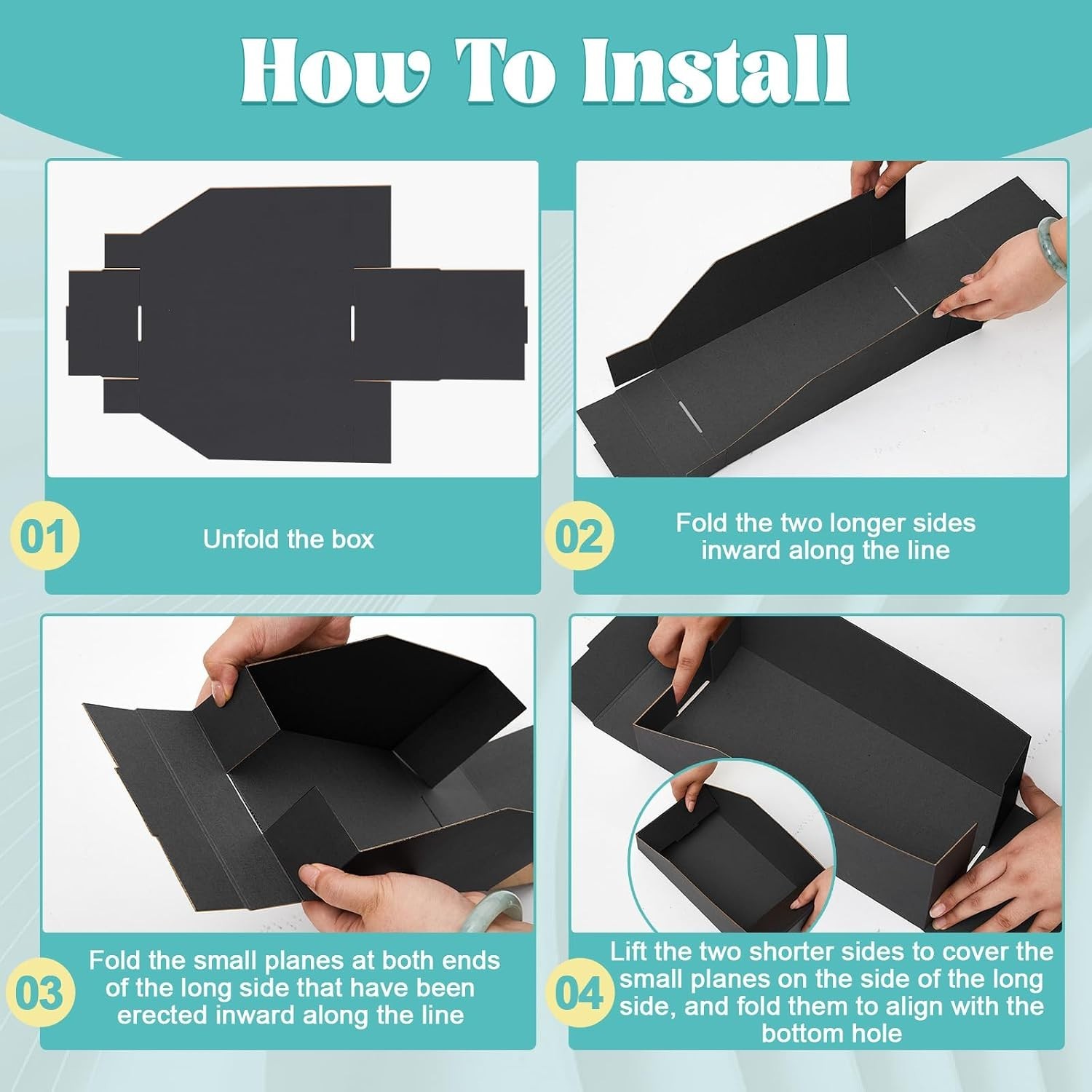 Organize Your Space: 30 Count Black Cardboard Bin Boxes – Multi-Sized