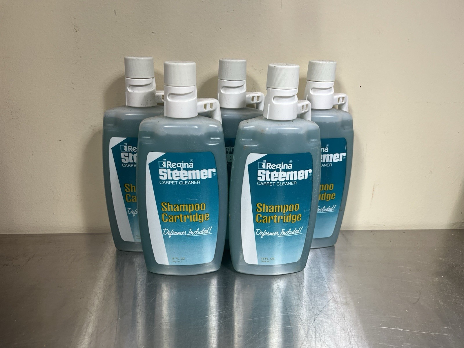 Lot of 5! Regina Steemer Carpet Cleaner Shampoo Cartridge -w/Defoamer! 15 fl. oz