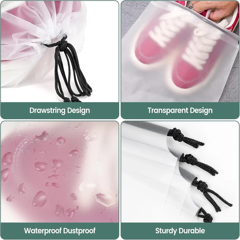 23PCS Travel Shoe Bags Waterproof 11.8×15.7 Inch – Drawstring Storage Pouch Set