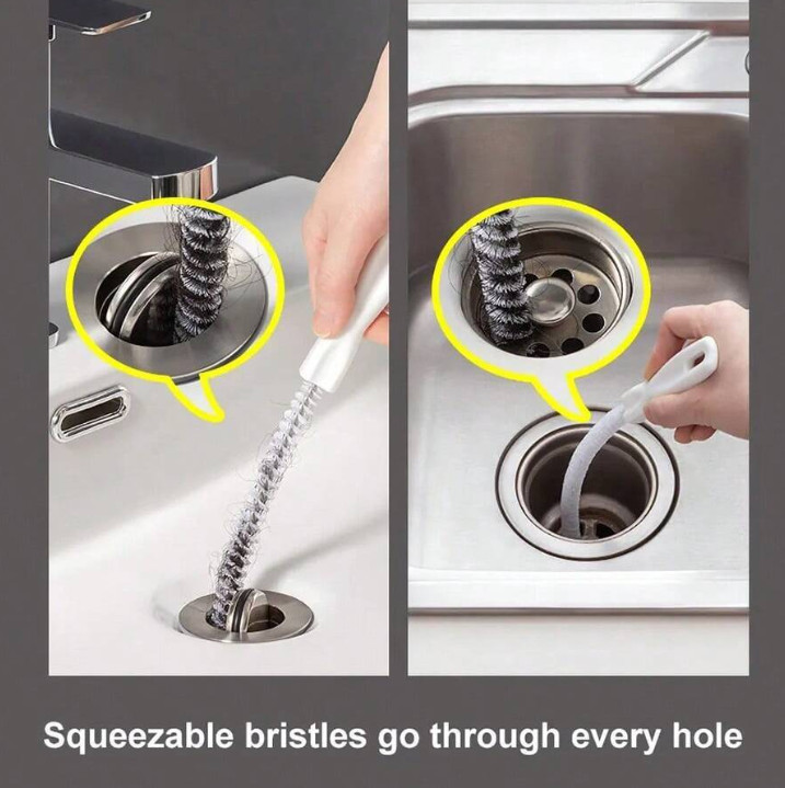Flexible Pipe Dredging Brush Drain Cleaner for Sink, Hair and Clog Removal