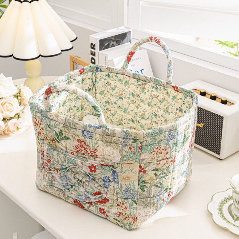 Fabric Storage Basket Rural Style Portable Clothes Miscellaneous Storage Basket