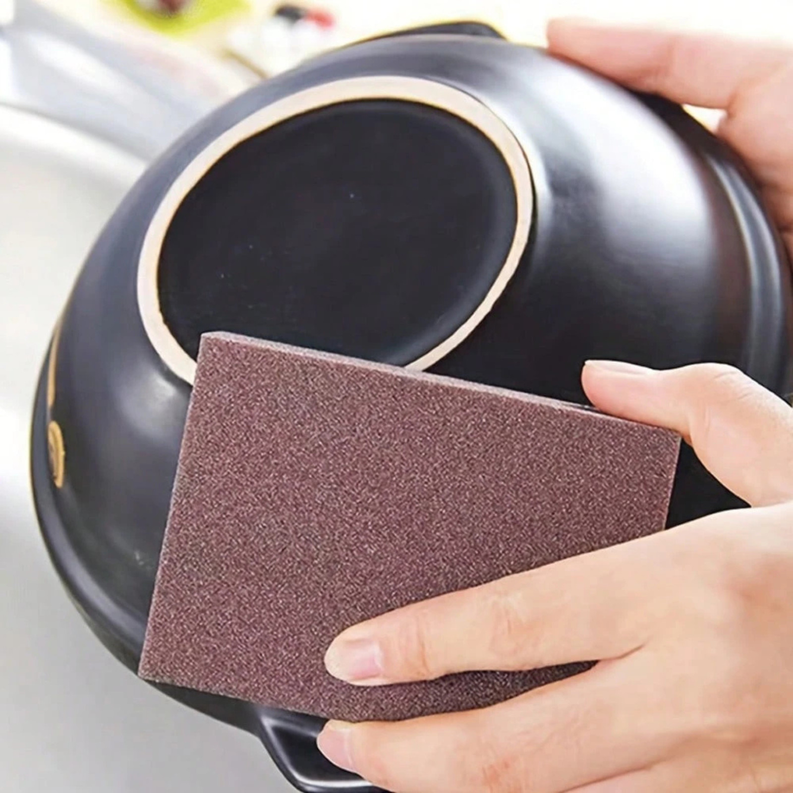 Magic Emery Sponge Cleaning for Reusable Kitchen Pot Washing Rust Stain Remover