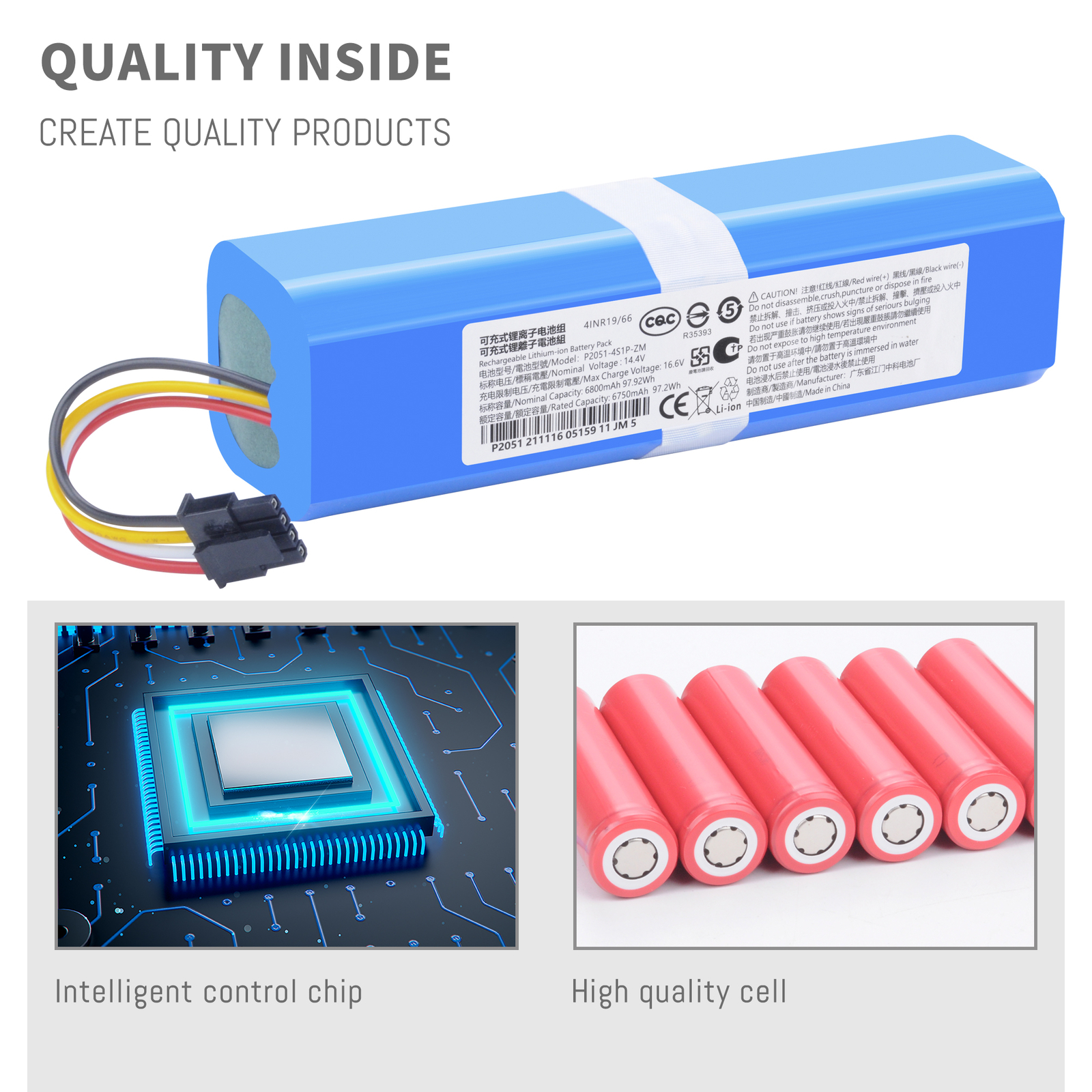 6800mAh Replacement Battery for Eufy Robovac L70 Hybrid, L10, T2190, T2190G21