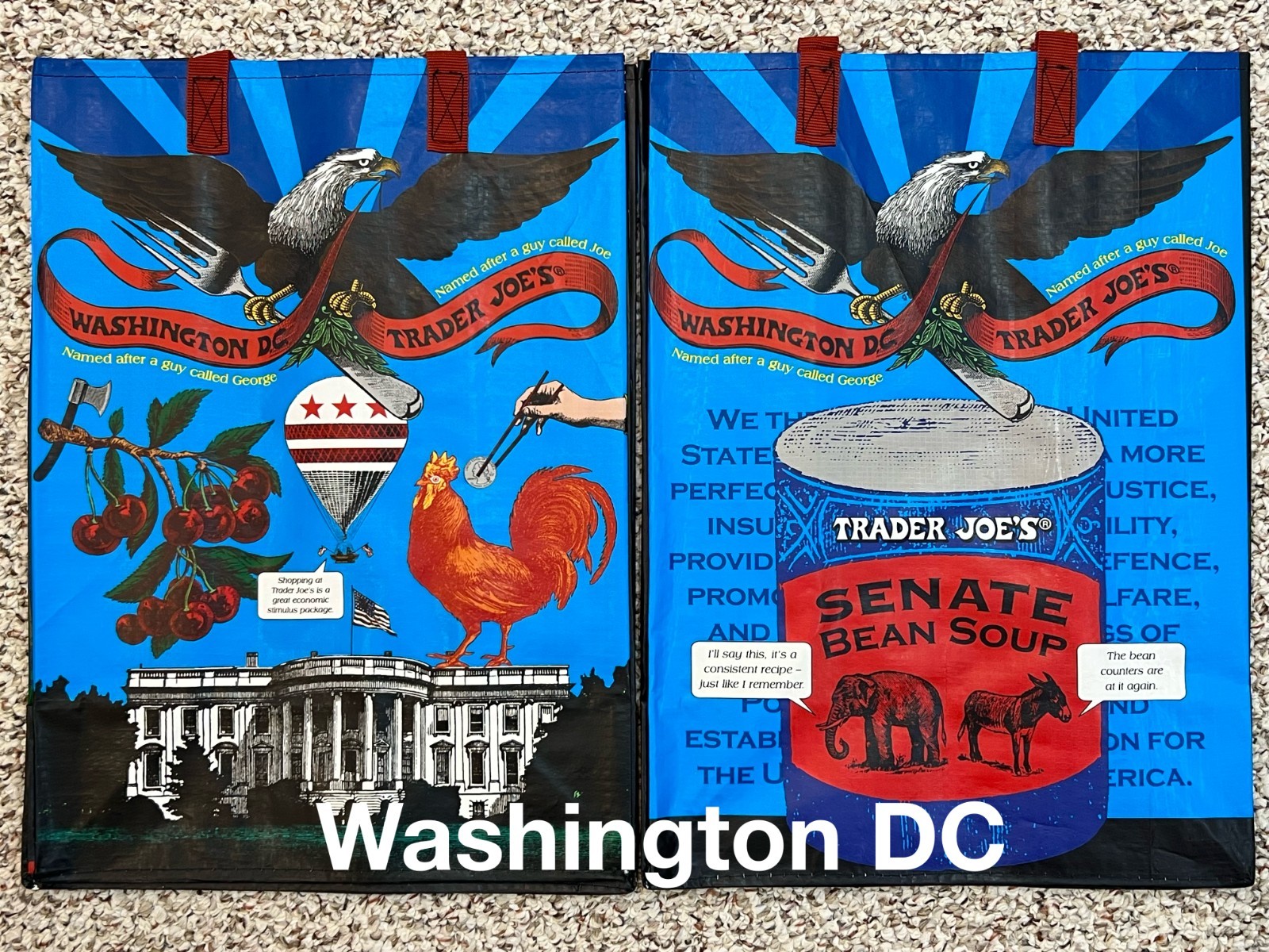 UPICK 5(20Choices) Trader Joe’s ECO Reusable Shopping Grocery Gift Tote Bags NWT
