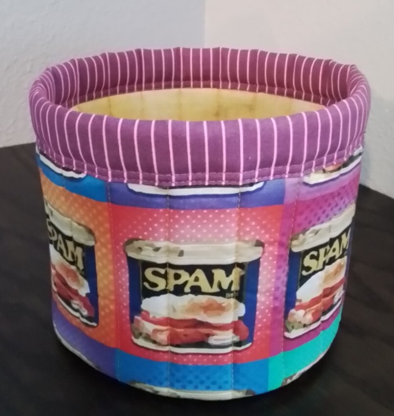 Michael Miller Retro SPAM Can Canned Meat Pop Art Neon Quilted Storage Basket