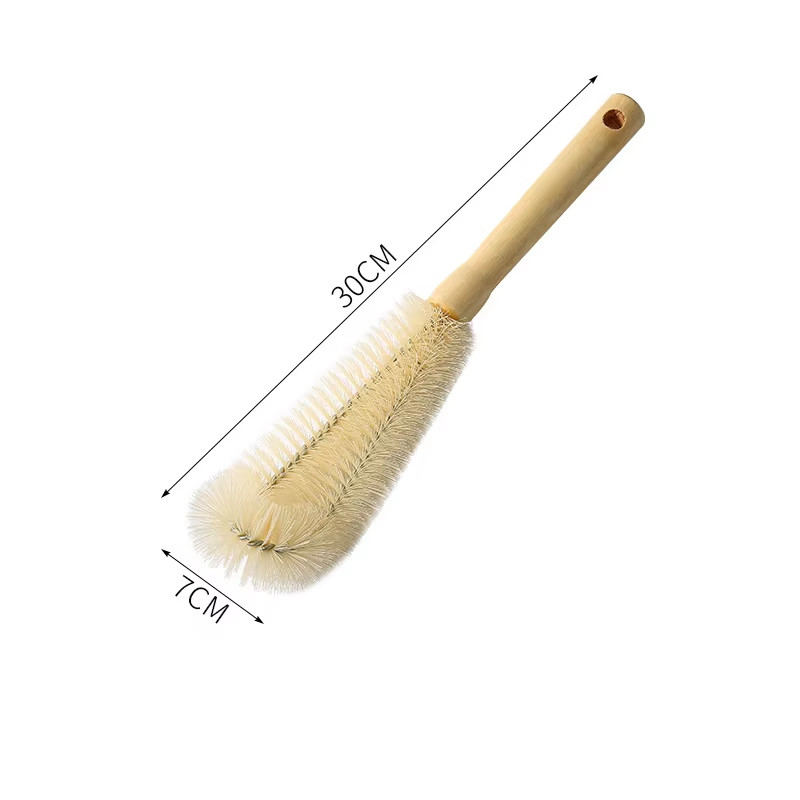 Cup Brush Cleaning Long Handle Wooden Handle Nylon Bristles Small Brush Cup Clea