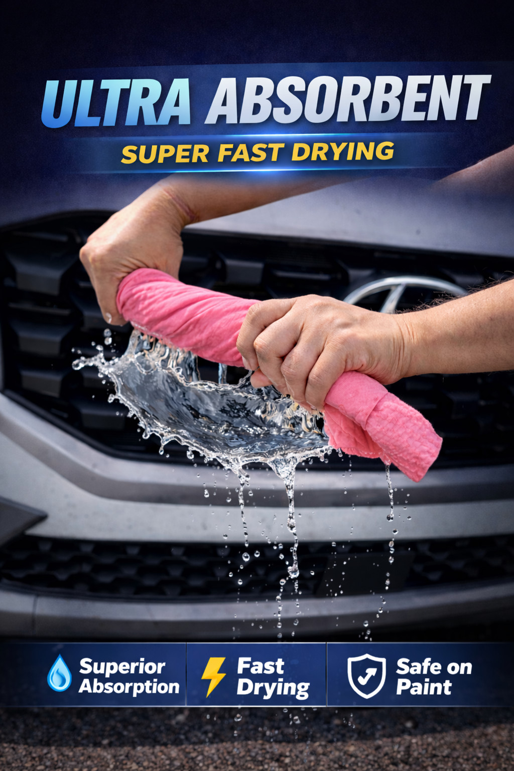 R.A. Premium 26×17 Shammy Cloth for Car Drying-Super Absorbent Synthetic Chamois