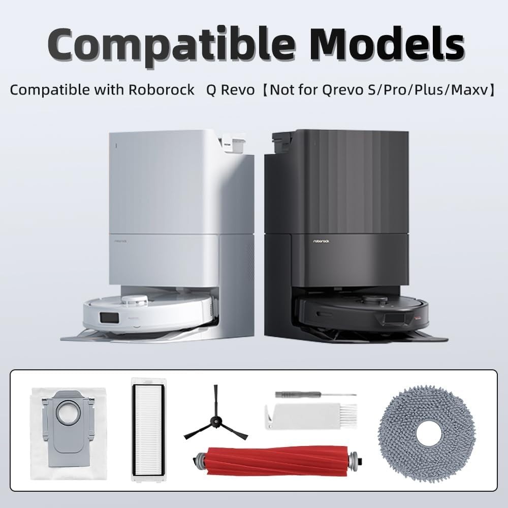 20Pcs Q Revo Accessories Kit Compatible W/Roborock Q Revo Robot Vacuum
