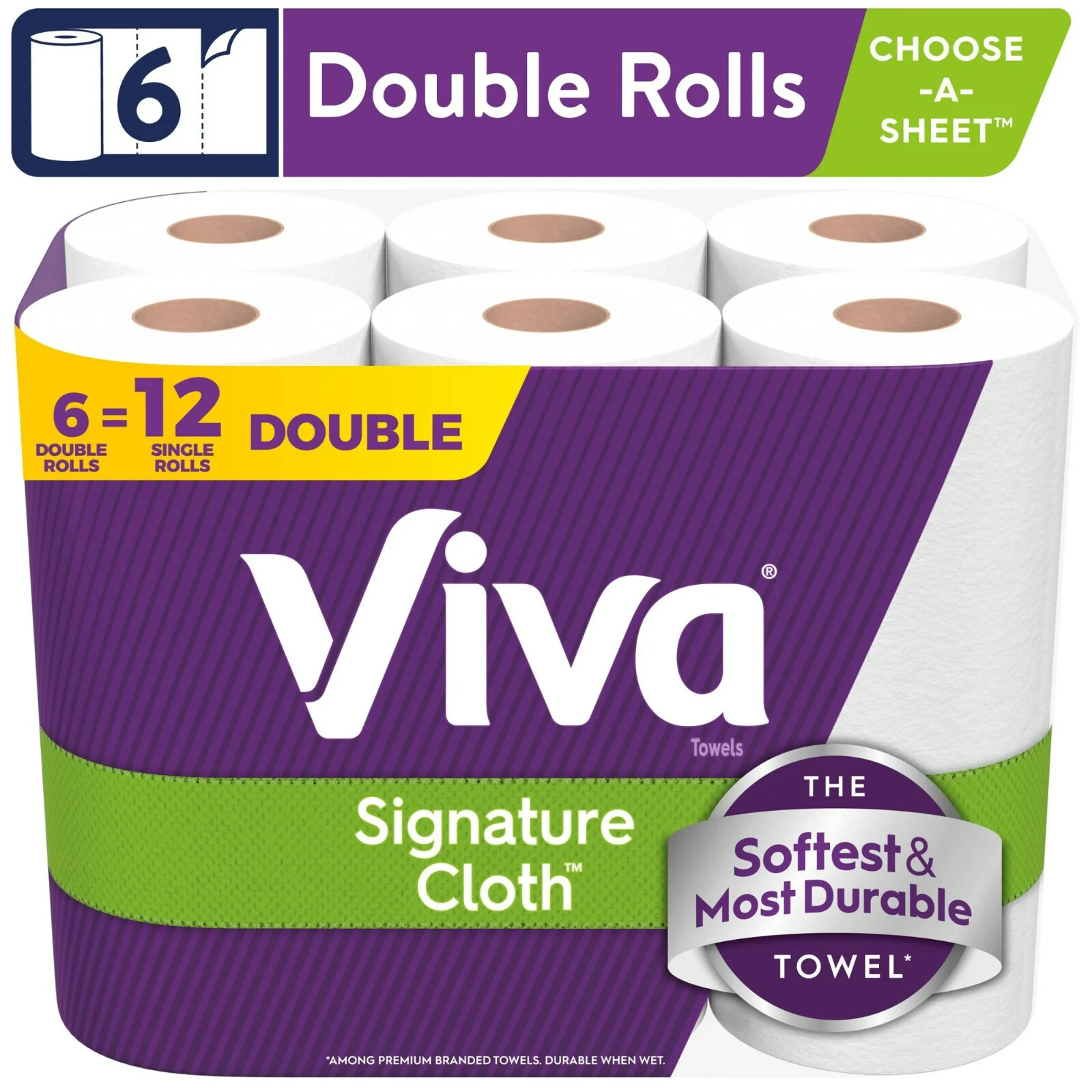 Viva Signature Cloth Paper Towels, 6 Double Rolls