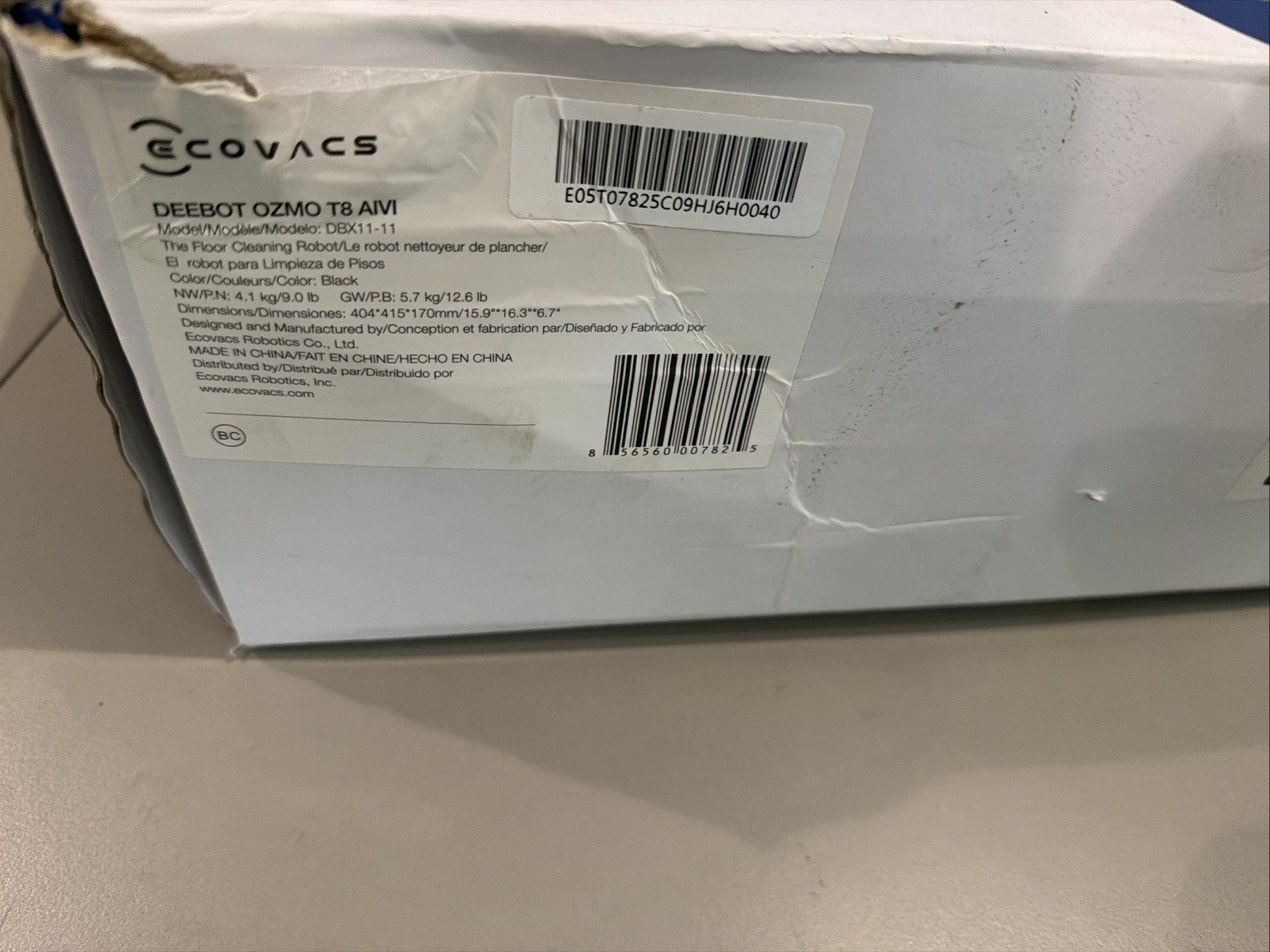ECOVACS DEEBOT OZMO T8 Robot Vacuum & Mop Cleaner – 180min Runtime