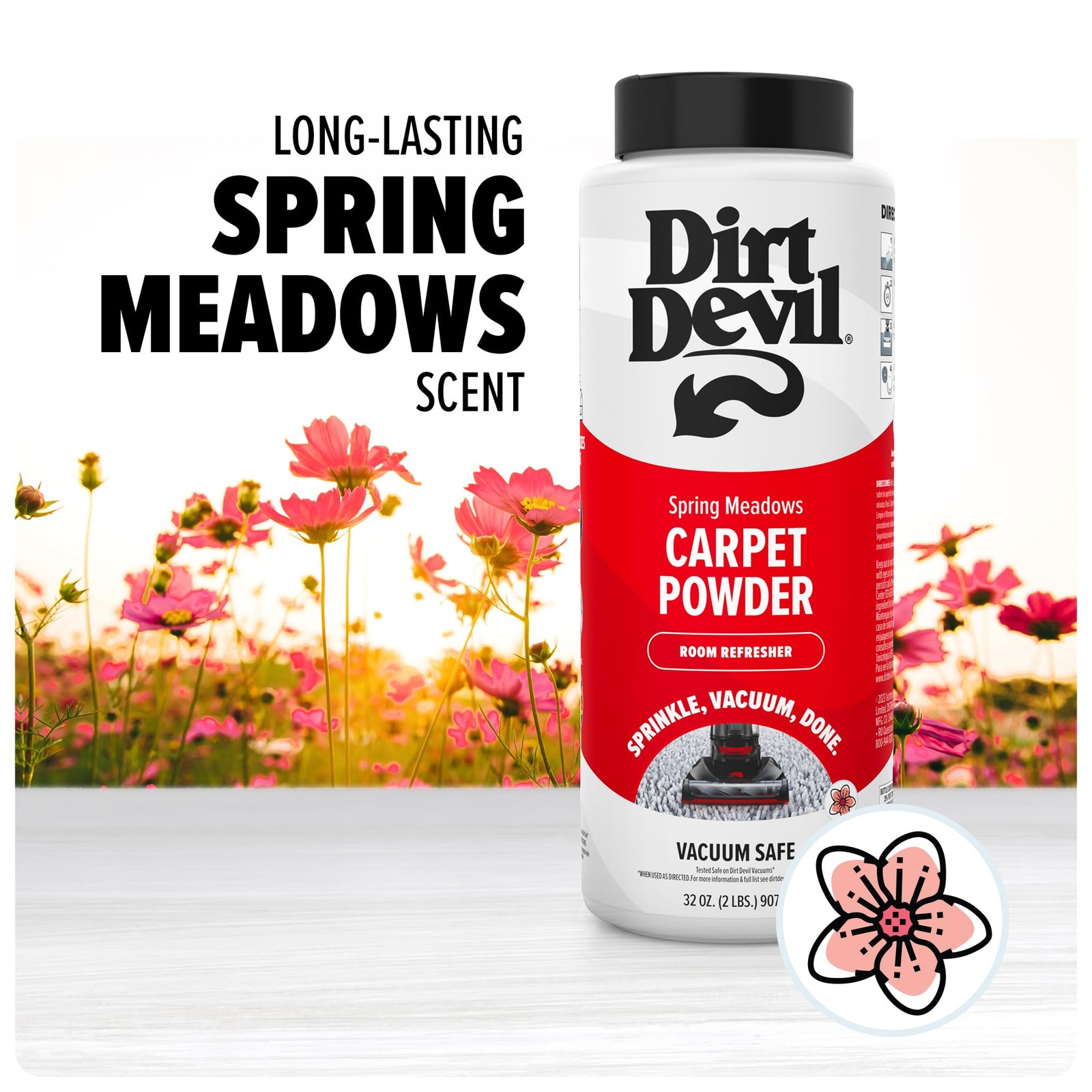 Dirt Devil Carpet Powder, 32 oz, Room Refresher 32 Ounce (Pack of 1), White