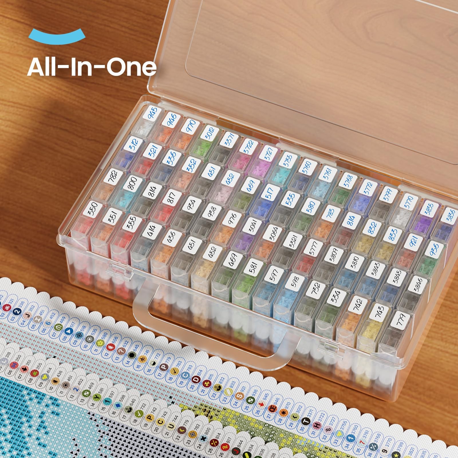 ARTDOT 64 Jars Storage Containers for Diamond Art Kits for Adults, Portable S…