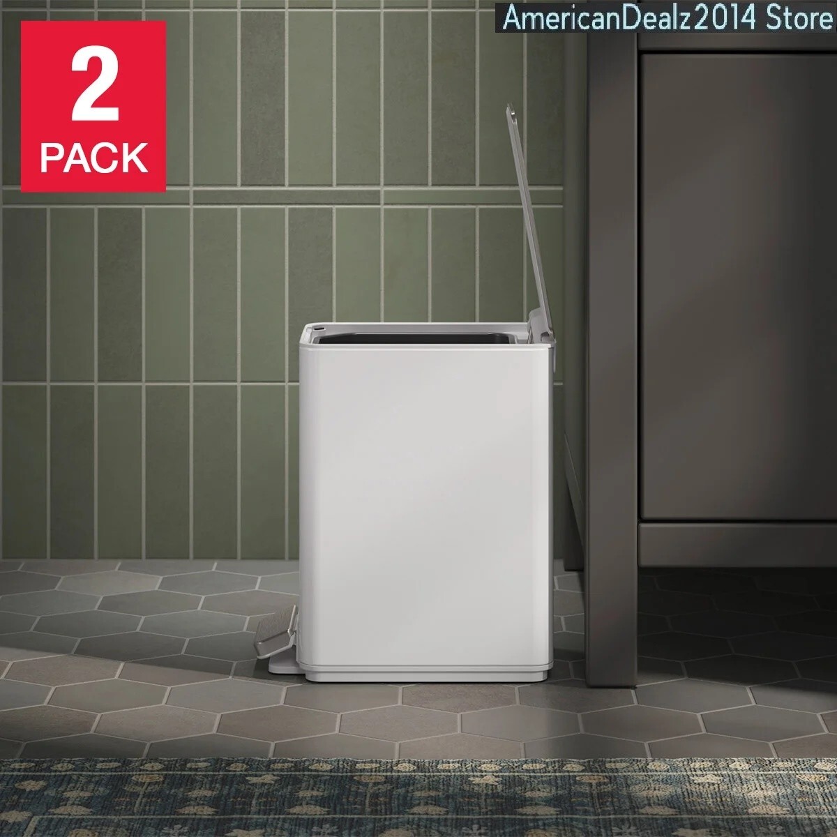 2 PACK – Kohler 6L / 1.6 Gal. Step On SMALL Trash Can – Choose your COLOR!!