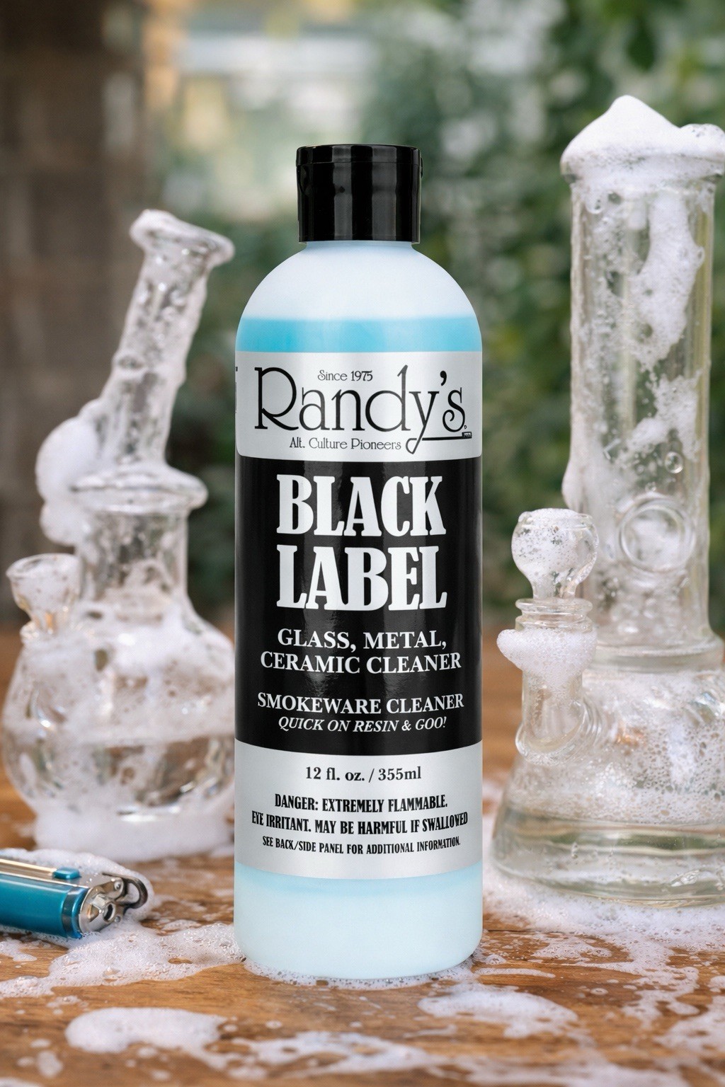 2 Pack Randy’s Black Label Glass Metal Ceramic Cleaner 12oz Bottle, Resin Remove