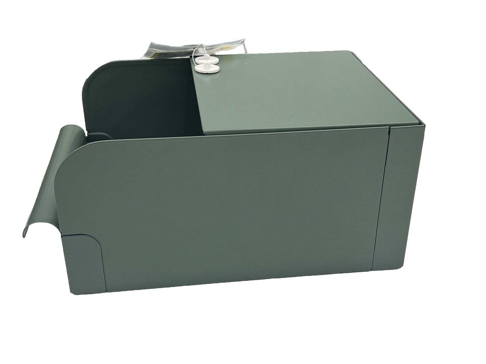 IKEA REJSA Storage Box Metal Bin Gray/Green 7″ x 9 3/4″ x 5″ NEW 804.577.88