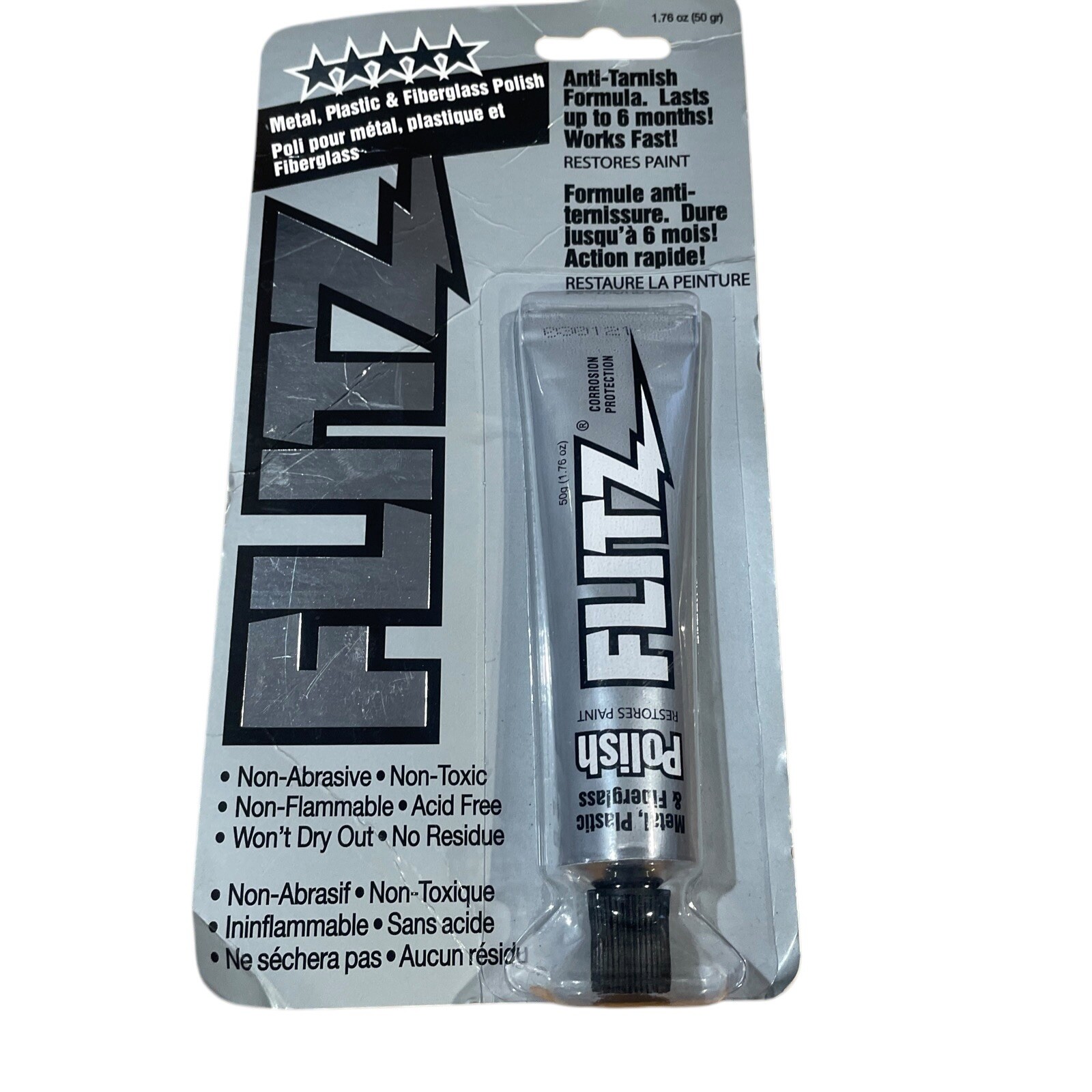 FLITZ Metal Polish 50 Gram 1.75 oz.: BP 03511 With Microfiber Polishing Cloth