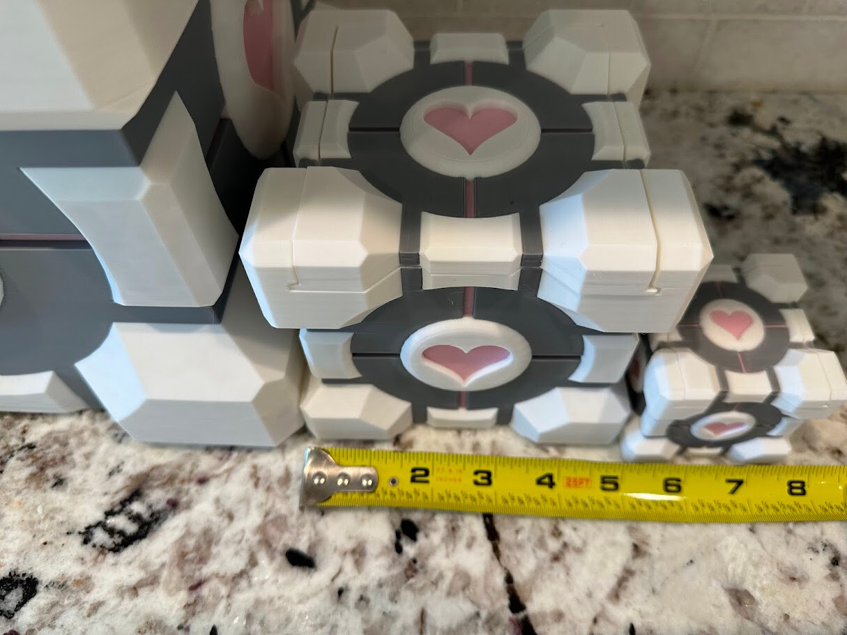 Portal-Inspired Weighted Companion Cube Storage Containers with Removable Lid