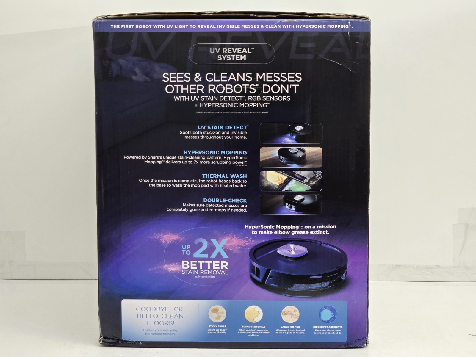 Shark PowerDetect UV Reveal 2-in-1 Robot Vacuum & Mop RV3020XE