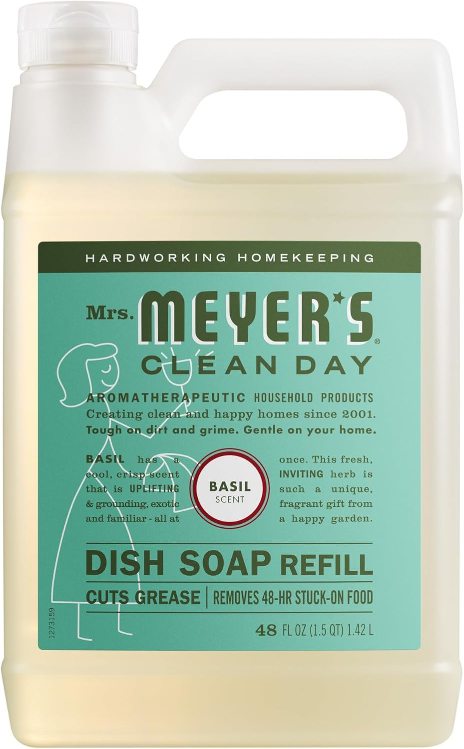MRS. MEYER’S CLEAN DAY Liquid Dish Soap Refill, Honeysuckle, 48 Fl. Oz