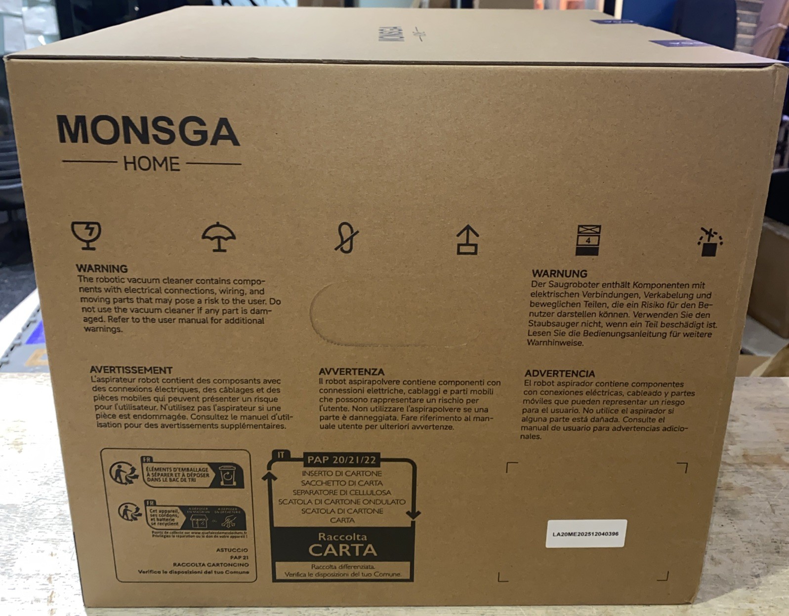 Monsga MS1 MAX Robot Vacuum & Mop Combo w/ 3.5L Self Emptying Station