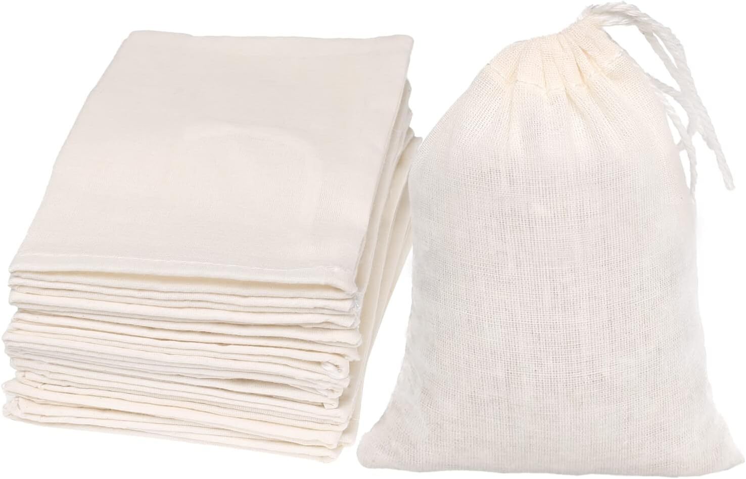 Limko Cotton Bags Muslin Sachet Bag for Home Small, 3×4 Inch 10 Pack